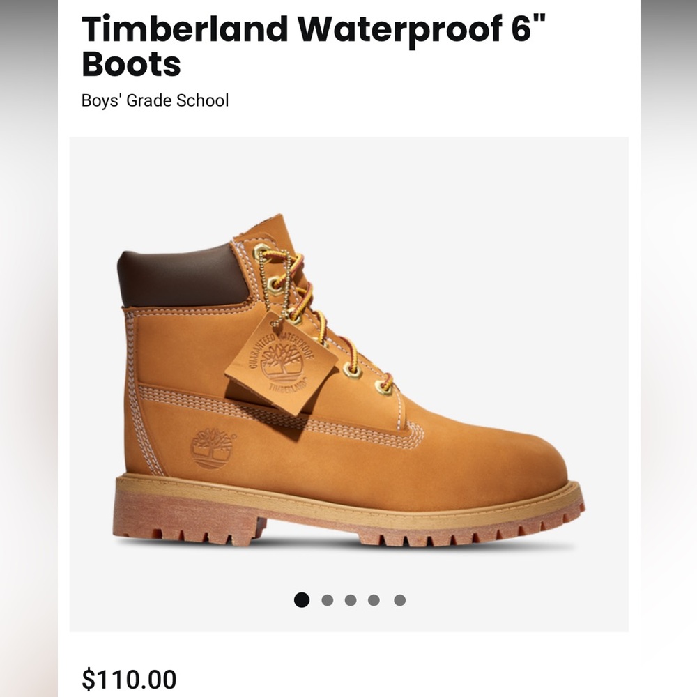 Timberland Waterproof 6" Boots Grade school